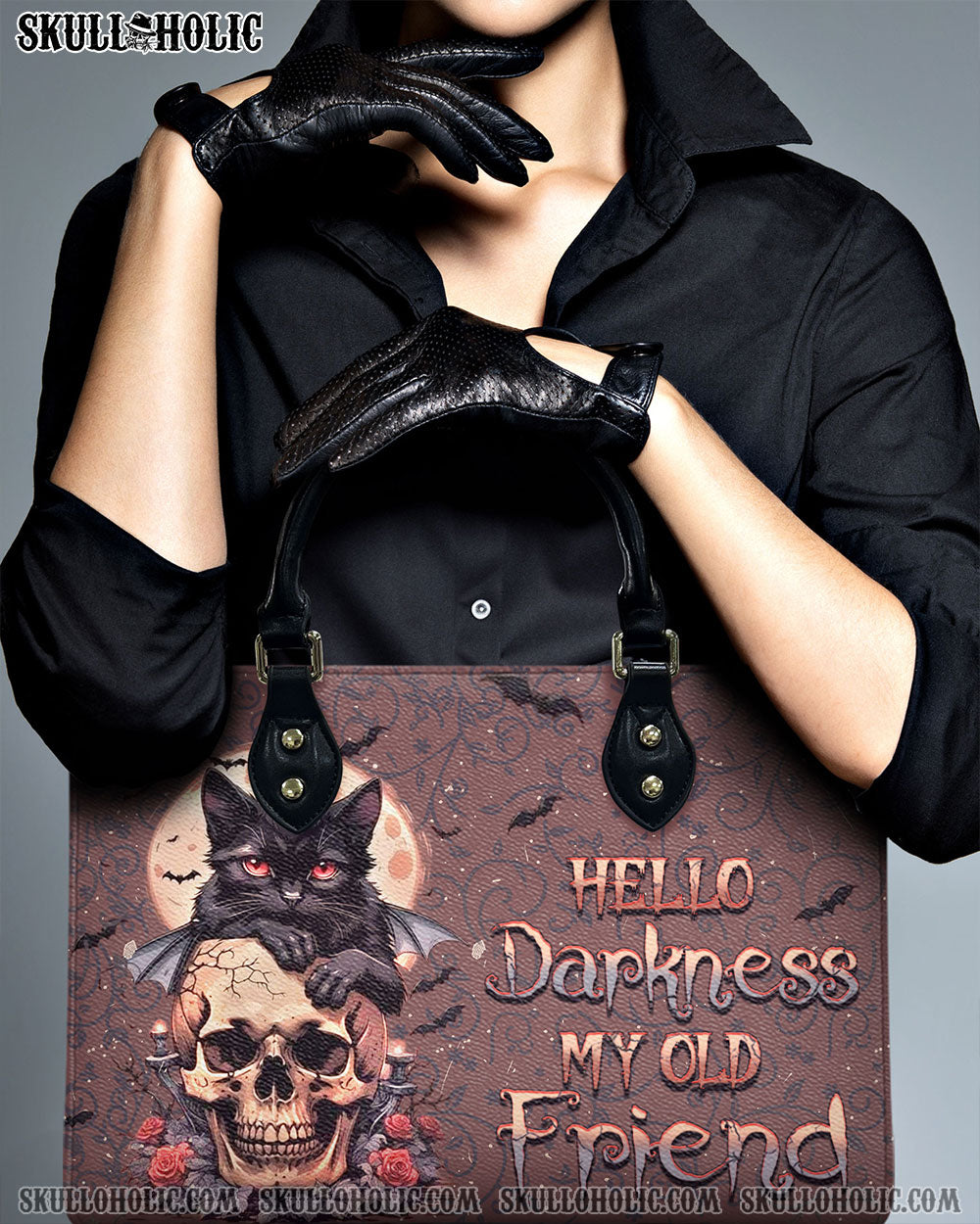 HELLO DARKNESS MY OLD FRIEND HALLOWEEN LEATHER HANDBAG - YHHN2608244