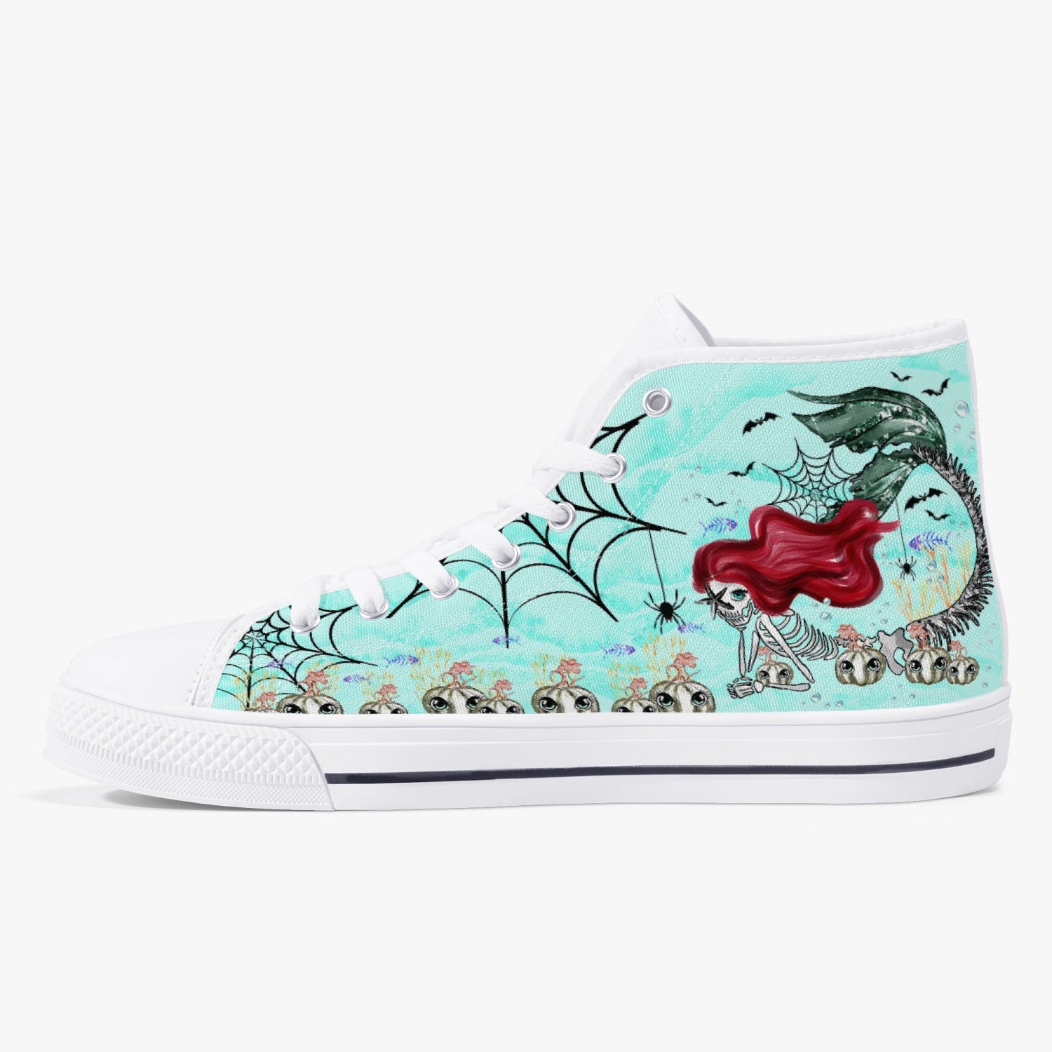 SALTY WITCH MERMAID HALLOWEEN HIGH TOP CANVAS SHOES - TLTR2808236