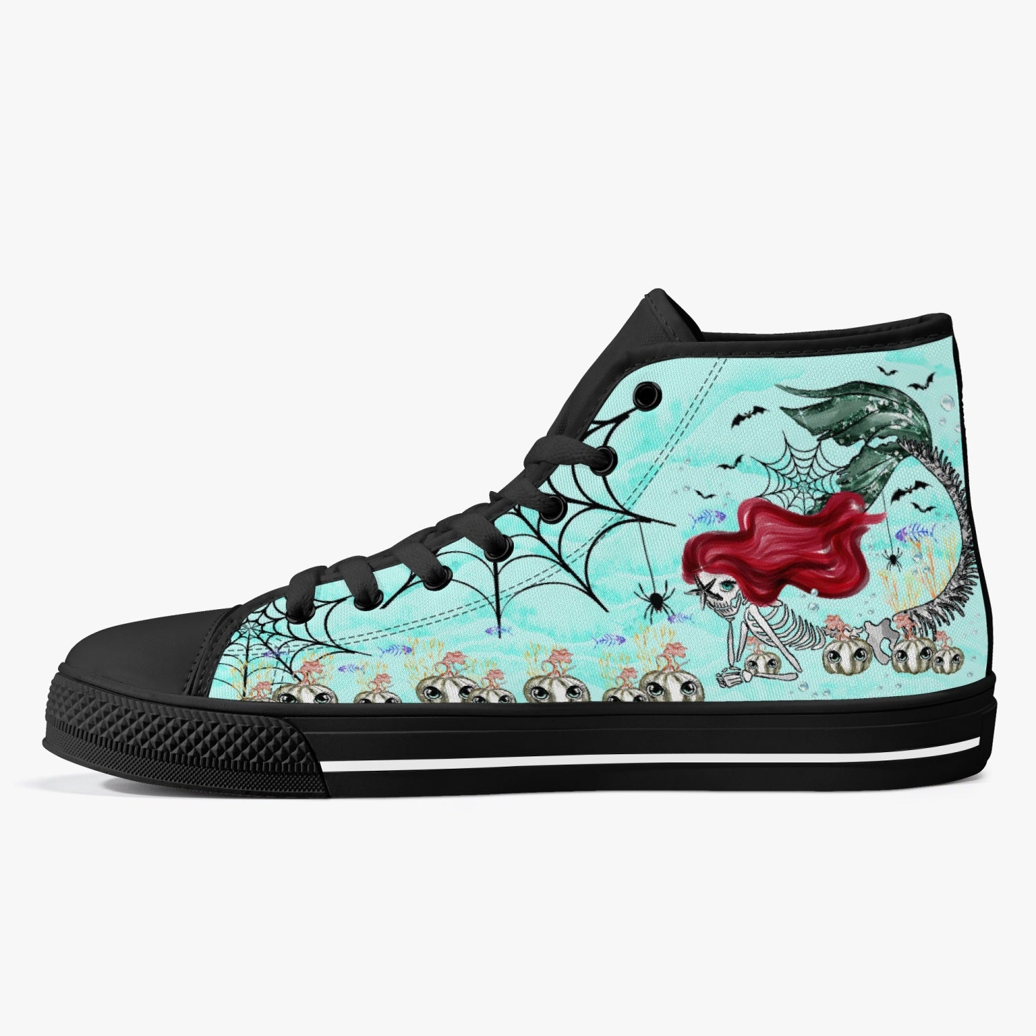 SALTY WITCH MERMAID HALLOWEEN HIGH TOP CANVAS SHOES - TLTR2808236