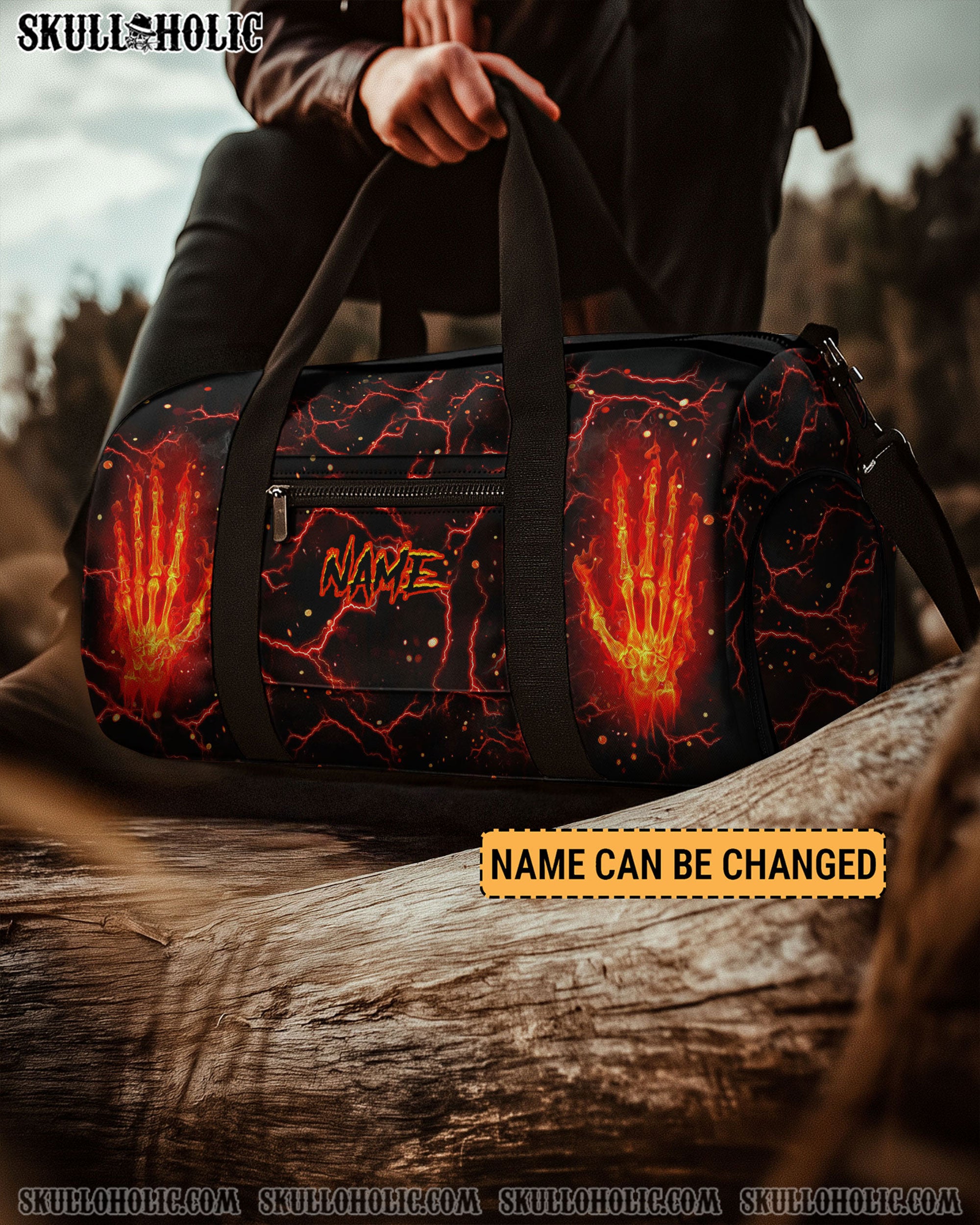 FIRE DEMON SKULL TRAVEL BAG - YHLT1208254