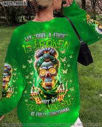 MY GIVE A F IS BROKEN CHRISTMAS MESSY BUN ALL OVER PRINT - TLNZ2510234