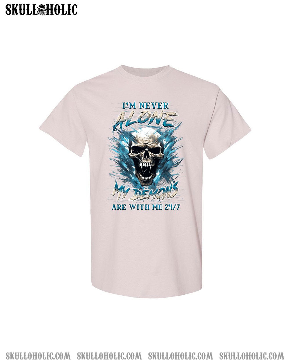 I'M NEVER ALONE SKULL DEMON COTTON SHIRT - YHLN0507244