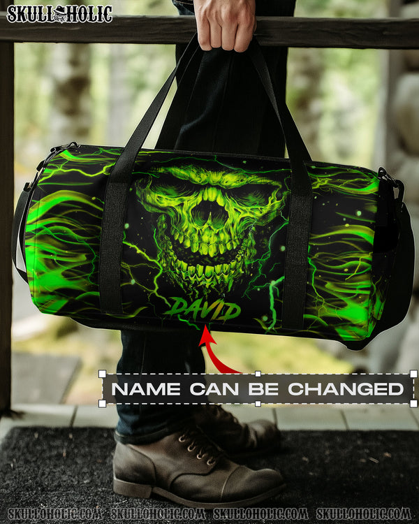 GREEN FIRE SKULL TRAVELLING BAG - YHHN2608254
