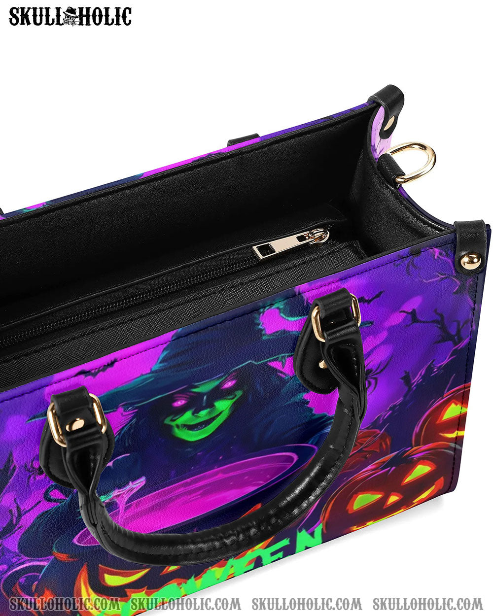 SCARY WITCH HALLOWEEN LEATHER HANDBAG - YHHN2908244