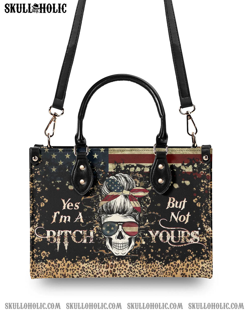 YES I'M A B BUT NOT YOURS LEATHER HANDBAG - YHHG2407244