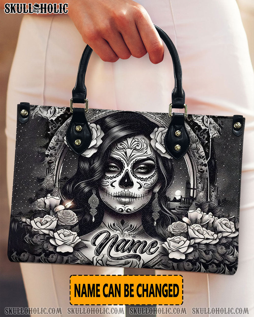 DANGEROUS SKULL LADY LEATHER HANDBAG - YHLN1212244