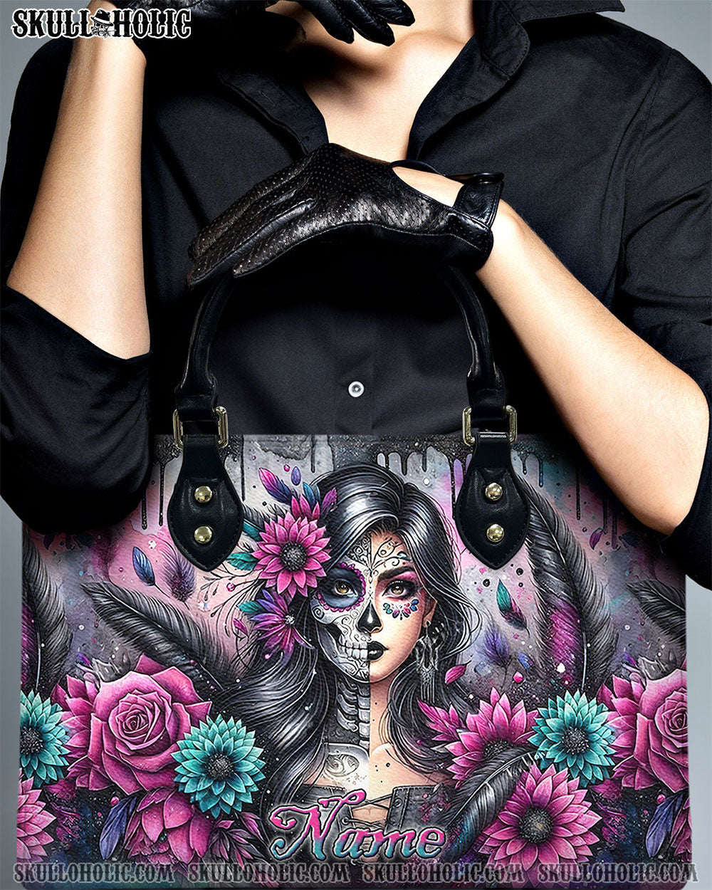 SKULL LADY LEATHER HANDBAG - YHLN0406242