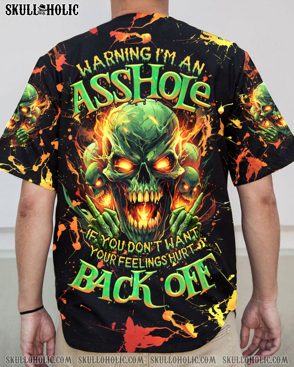 WARNING I'M AN A SKULL BASEBALL JERSEY - TLNZ1305247