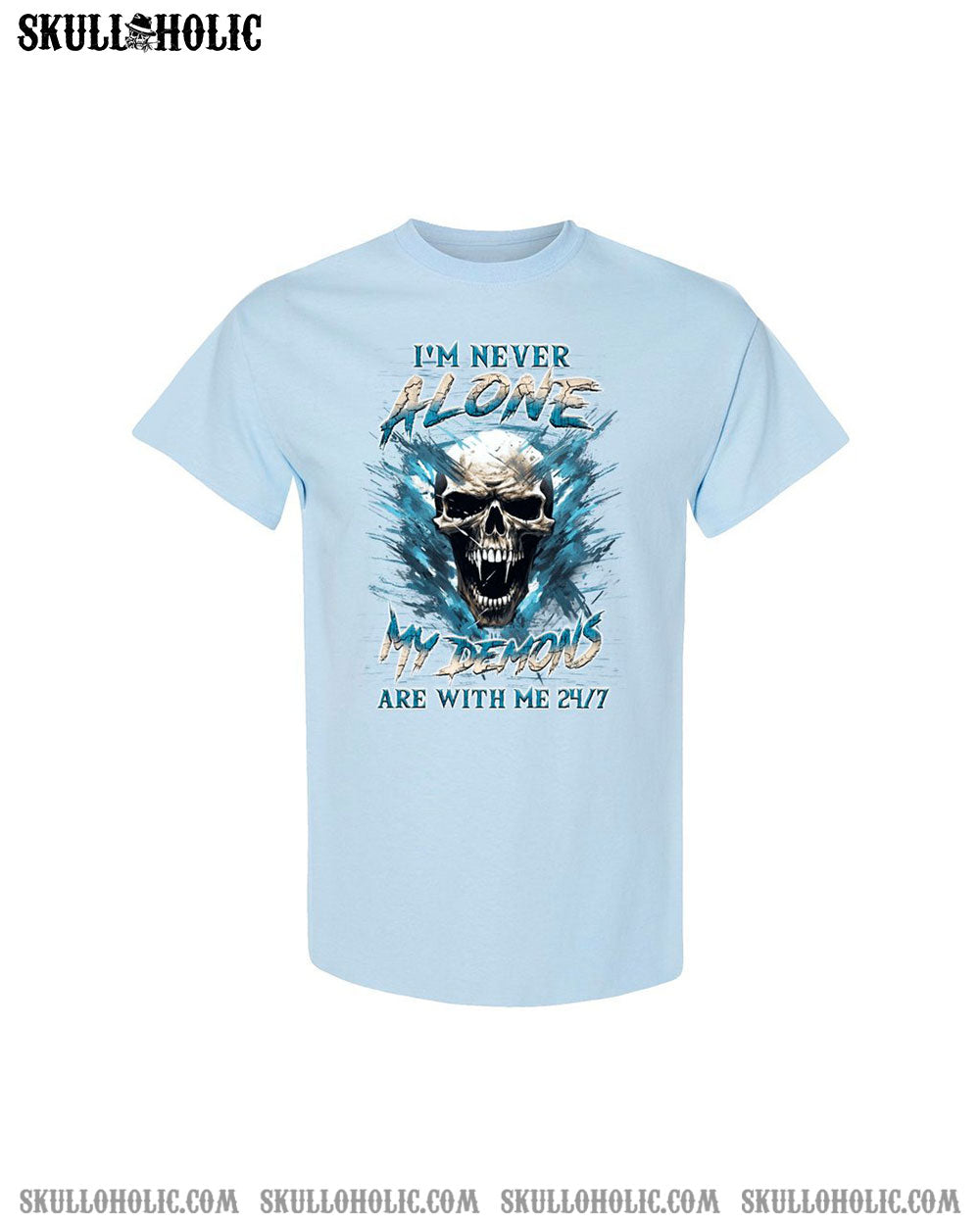 I'M NEVER ALONE SKULL DEMON COTTON SHIRT - YHLN0507244