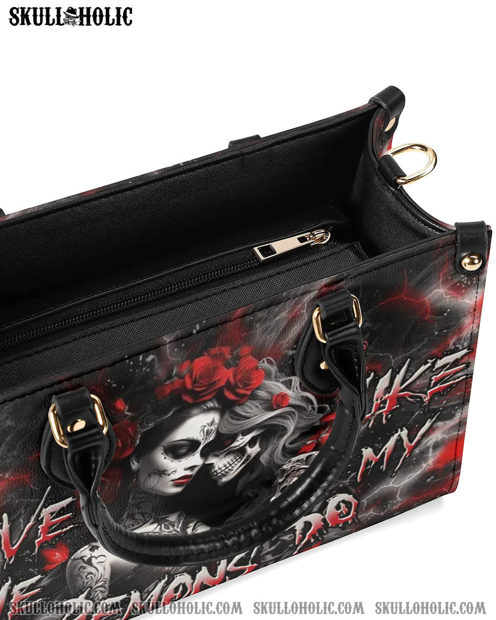 LOVE ME LIKE MY DEMONS DO LEATHER HANDBAG - YHDU0409244