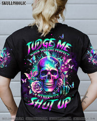 JUDGE ME WHEN SKULL FLORAL ALL OVER PRINT - TLTW0612232