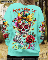 FRESH OUT OF F MESSY BUN SKULL ALL OVER PRINT - TLTR2111231