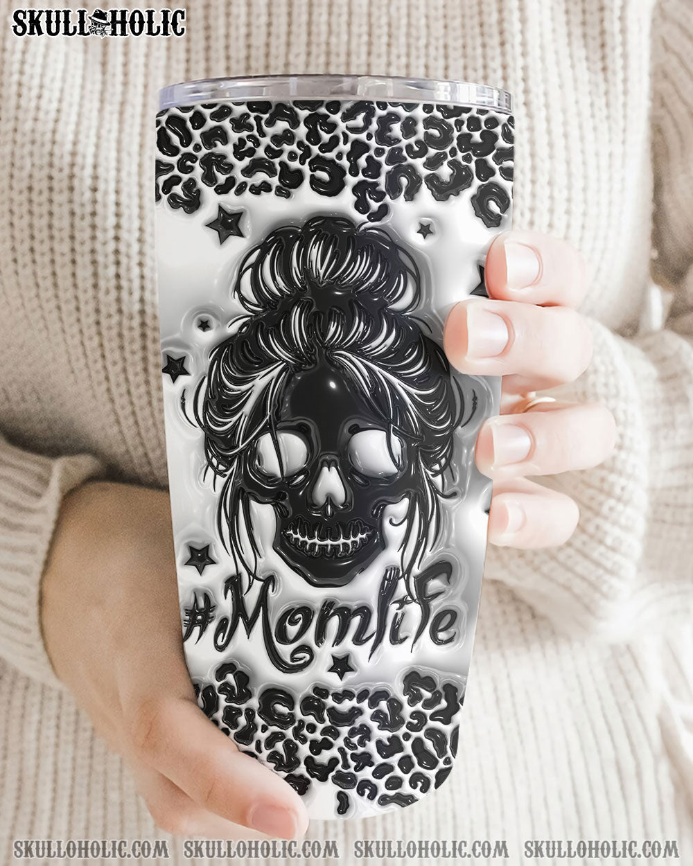 MOMLIFE LEOPARD SKULL TUMBLER - TLNO2808241