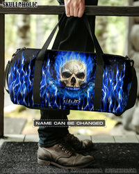 BLUE FIRE SKULL TRAVELLING BAG - YHHG1208254