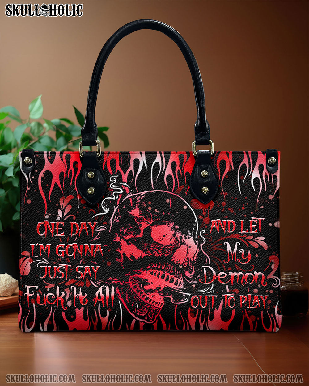 ONE DAY I'M GONNA JUST SAY LEATHER HANDBAG - YHHN0310244