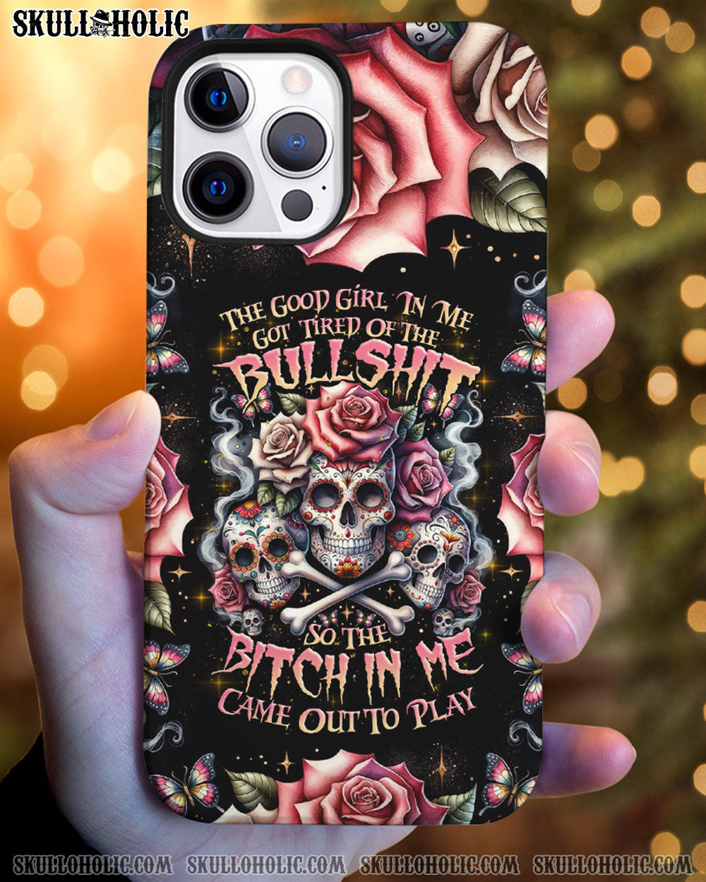 THE GOOD GIRL IN ME BONES SUGAR SKULL PHONE CASE - TLNZ2201243