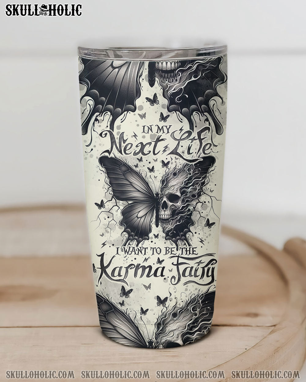 KARMA FAIRY SKULL BUTTERFLY TUMBLER - TLNO2308243