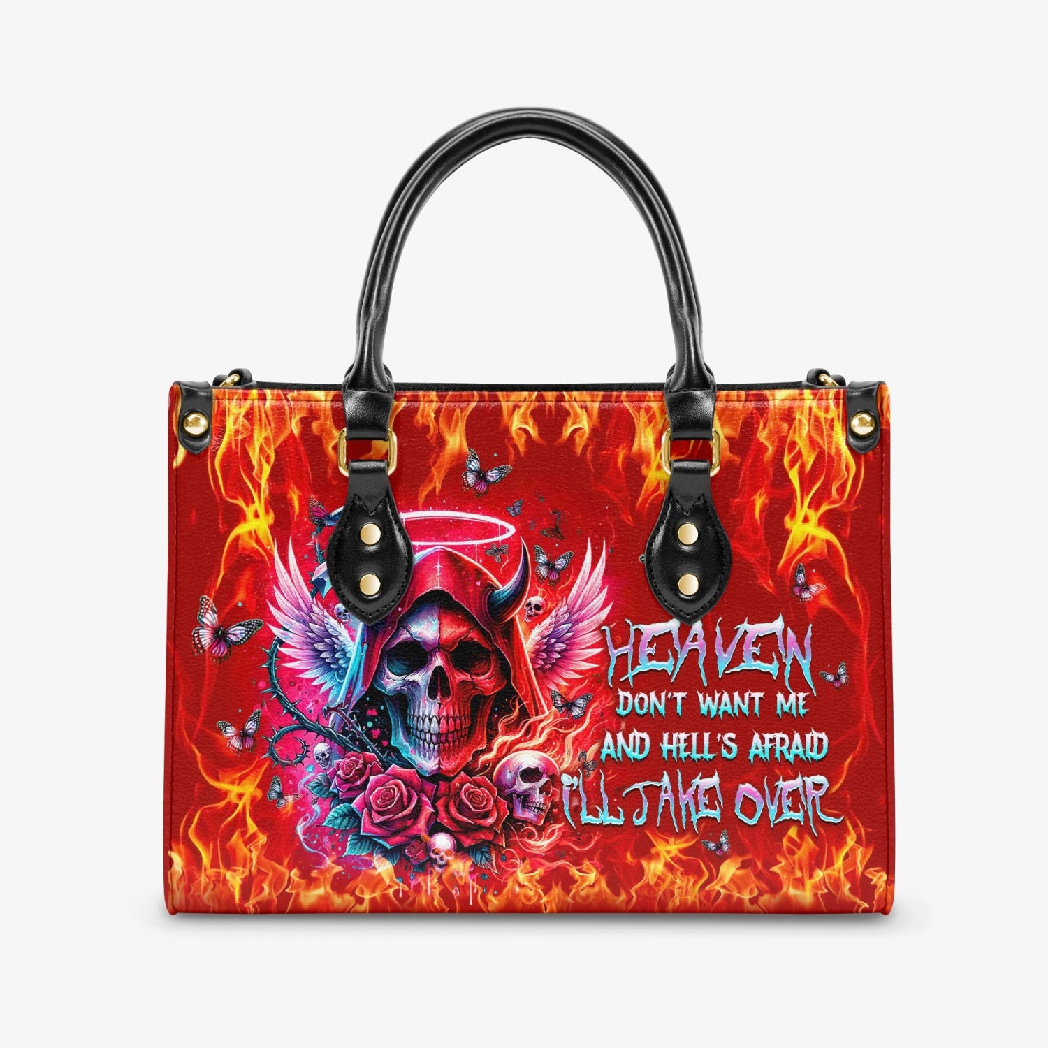 HEAVEN DON'T WANT ME REAPER LEATHER HANDBAG - TLTW0304246