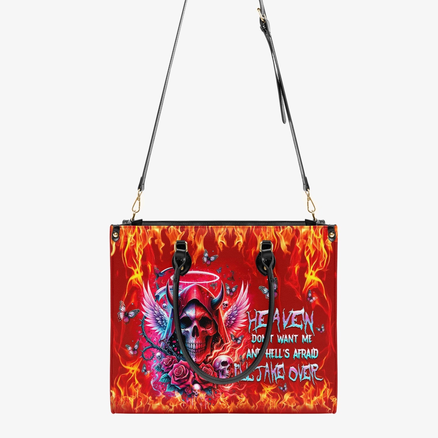 HEAVEN DON'T WANT ME REAPER LEATHER HANDBAG - TLTW0304246