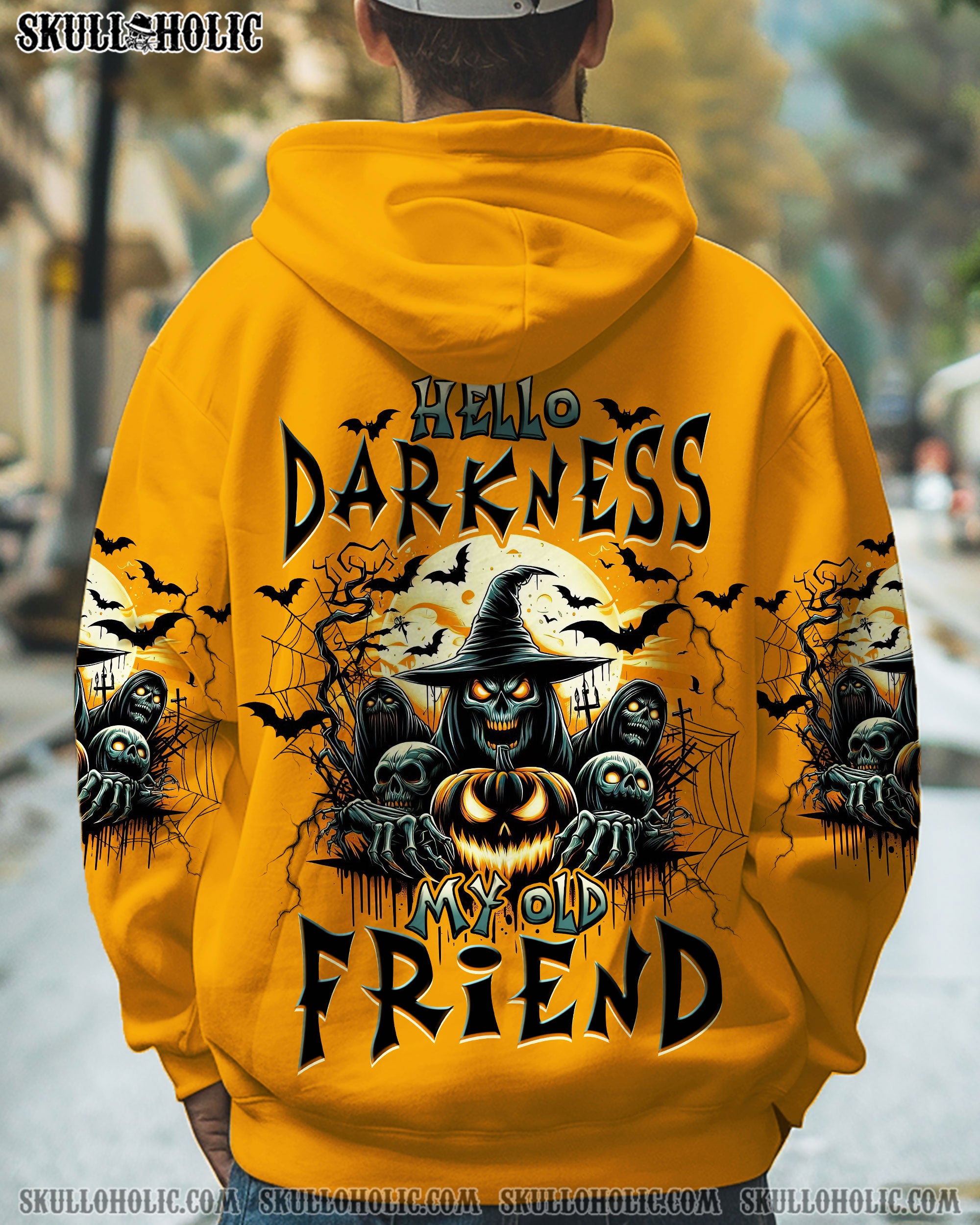 HELLO DARKNESS MY OLD FRIEND SKULL HALLOWEEN ALL OVER PRINT  - TLNZ0908253