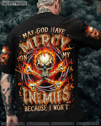 MAY GOD HAVE MERCY ON MY ENEMIES FIRE SKULL ALL OVER PRINT - YHLN0711251