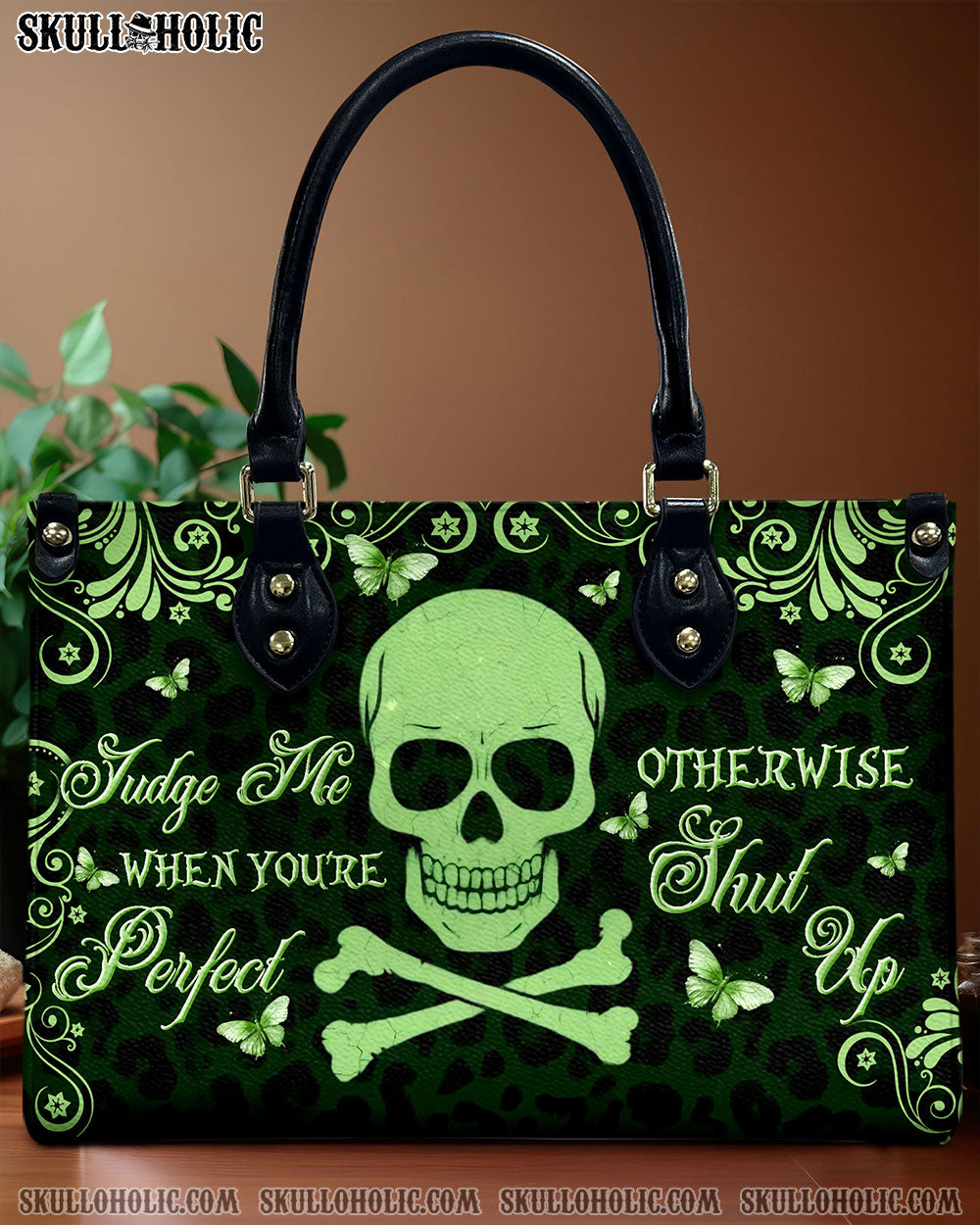 JUDGE ME WHEN YOU'RE PERFECT LEATHER HANDBAG - YHLN0410244