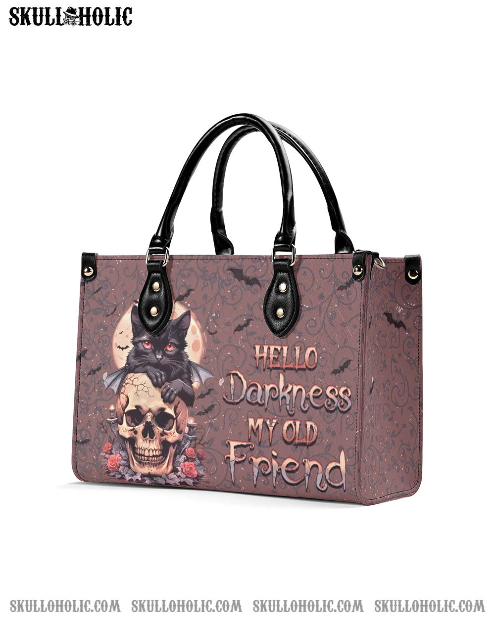 HELLO DARKNESS MY OLD FRIEND HALLOWEEN LEATHER HANDBAG - YHHN2608244