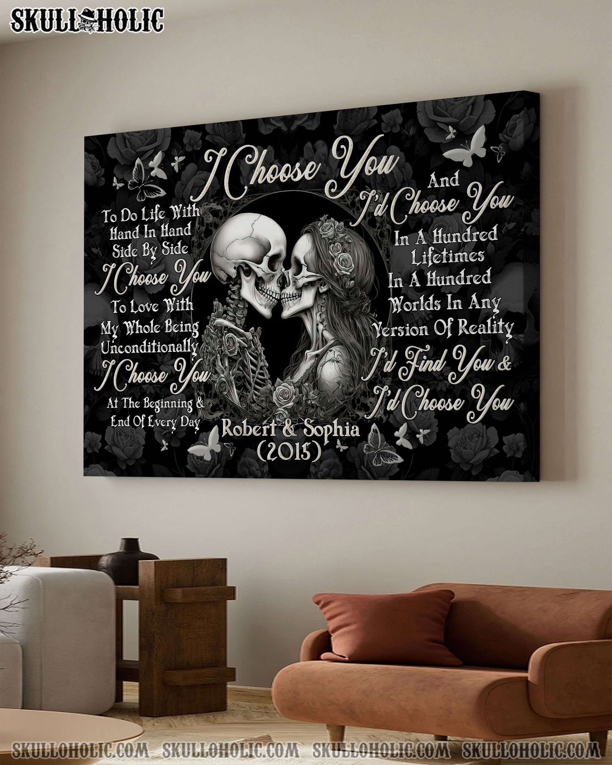PERSONALIZED I CHOOSE YOU COUPLE SKELETON COUPLE CANVAS  - TLTW0302252