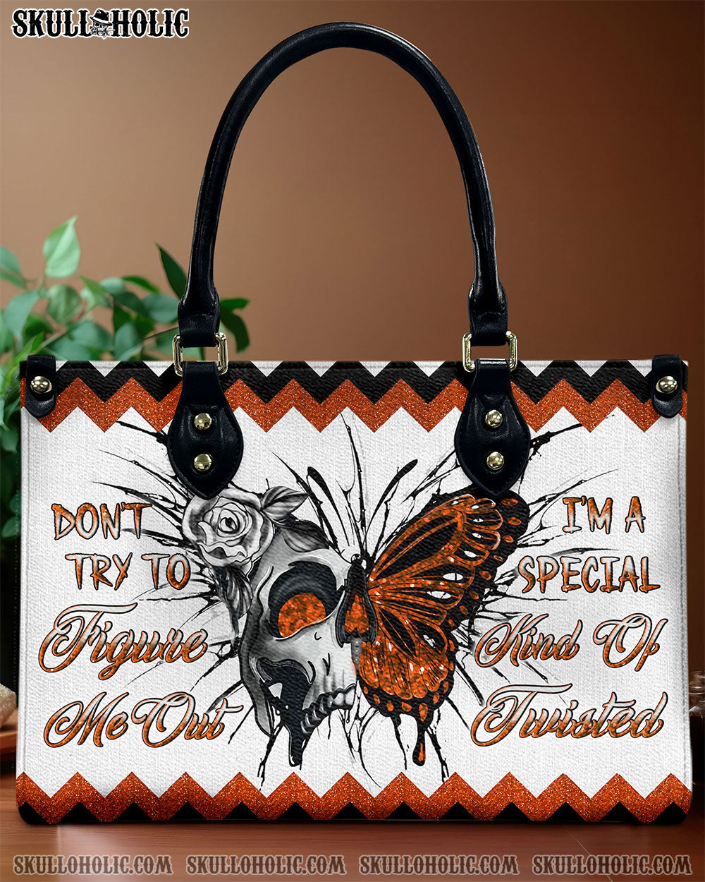 DON'T TRY TO FIGURE ME OUT LEATHER HANDBAG - YHLN0608242