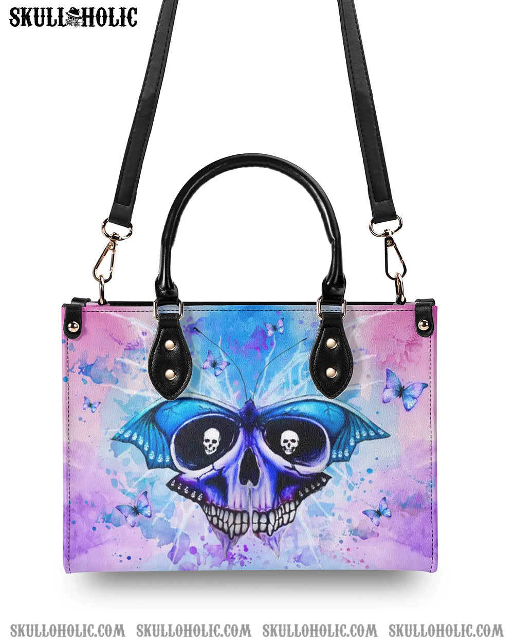 KARMA FAIRY SKULL BUTTERFLY LEATHER HANDBAG - YHLN1709245