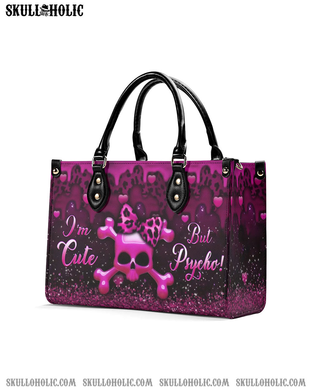 I'M CUTE BUT PSYCHO LEATHER HANDBAG - YHHG0908244