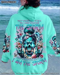 I AM THE STORM SKULL MESSY BUN ALL OVER PRINT - TLNO1112232