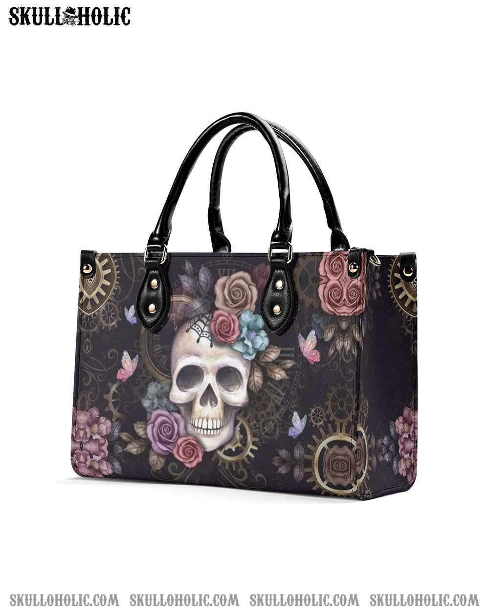 SKULL FLOWER LEATHER HANDBAG - YHDU1308242