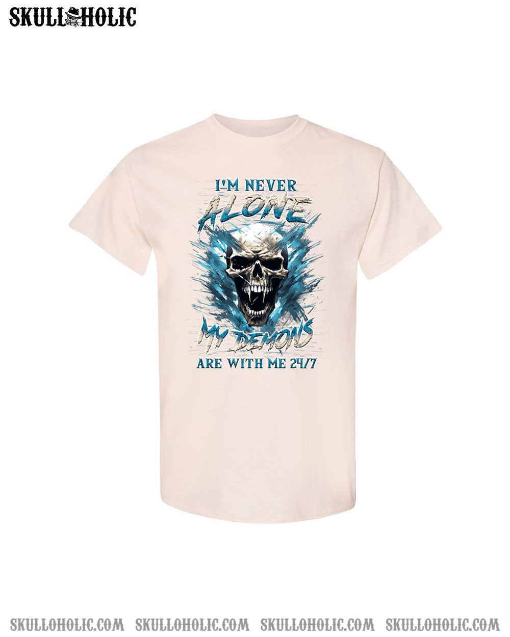 I'M NEVER ALONE SKULL DEMON COTTON SHIRT - YHLN0507244