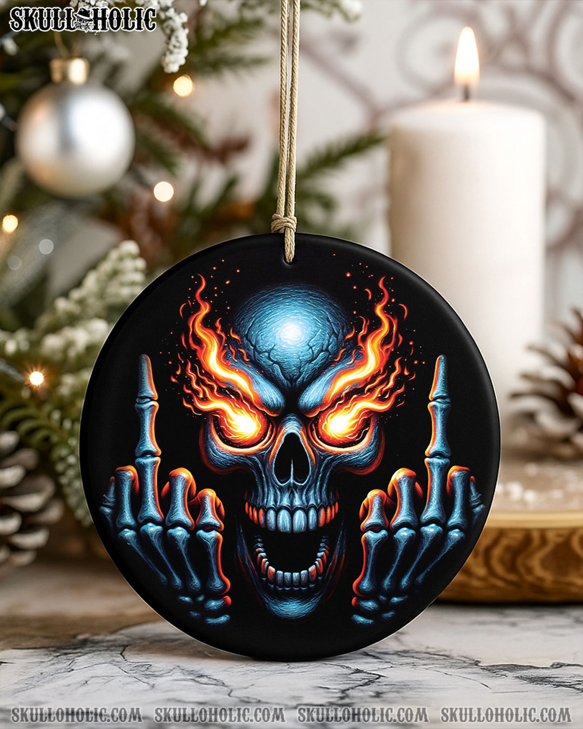 SKULL FIRE ORNAMENT & KEYCHAIN - YHLN1509255