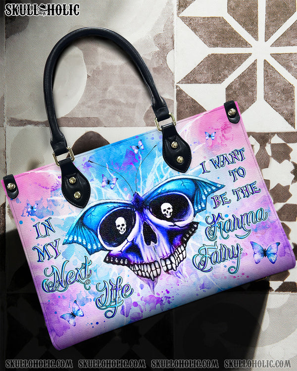 KARMA FAIRY SKULL BUTTERFLY LEATHER HANDBAG - YHLN1709245