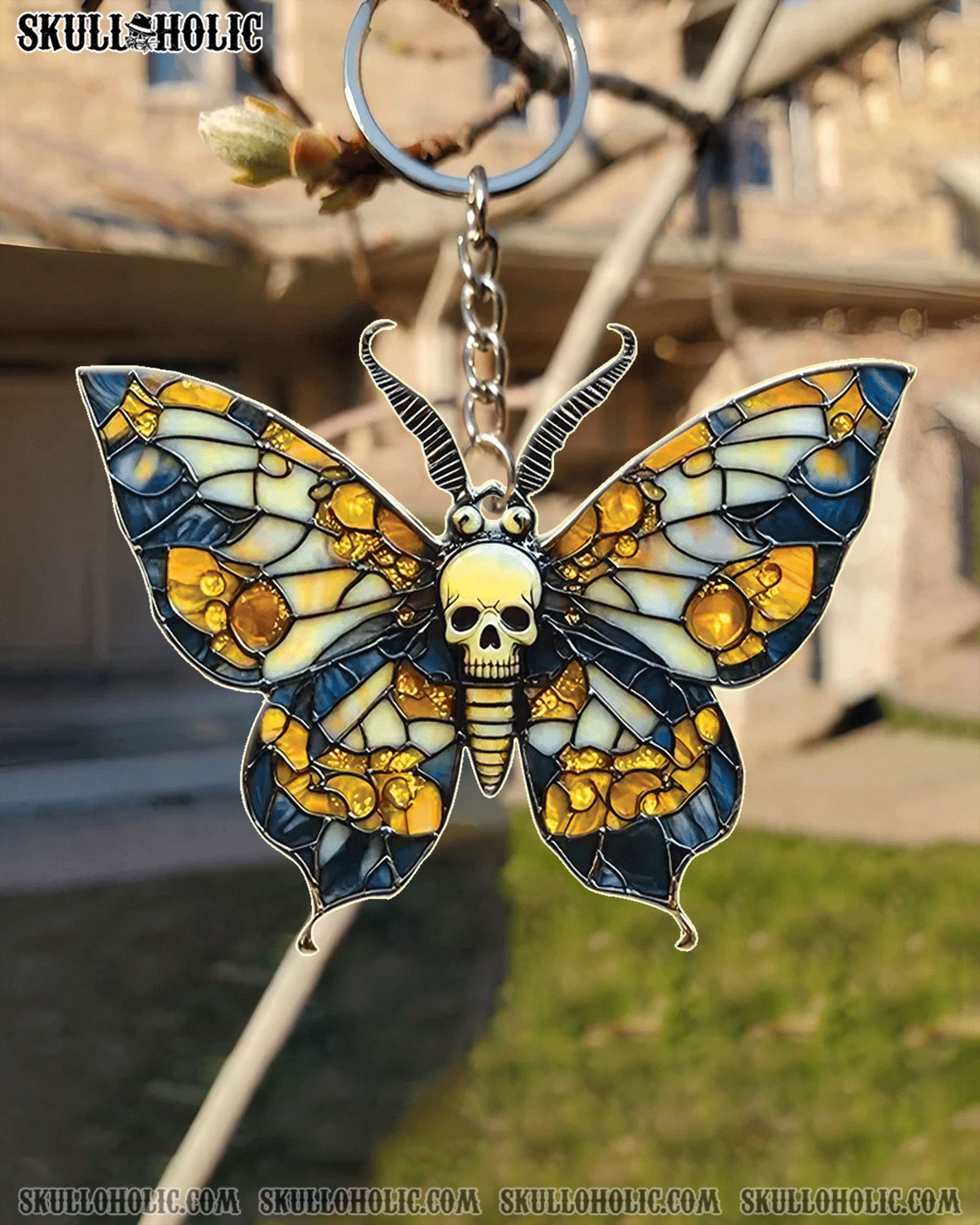 GOTHIC SKULL BUTTERFLY  ORNAMENT & KEYCHAIN - YHLT1508254
