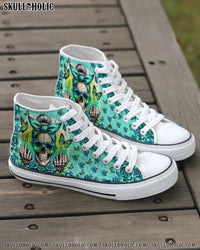 YOU COULDN'T HANDLE ME MESSY BUN TIE DYE HIGH TOP CANVAS SHOES - TYTM1706243