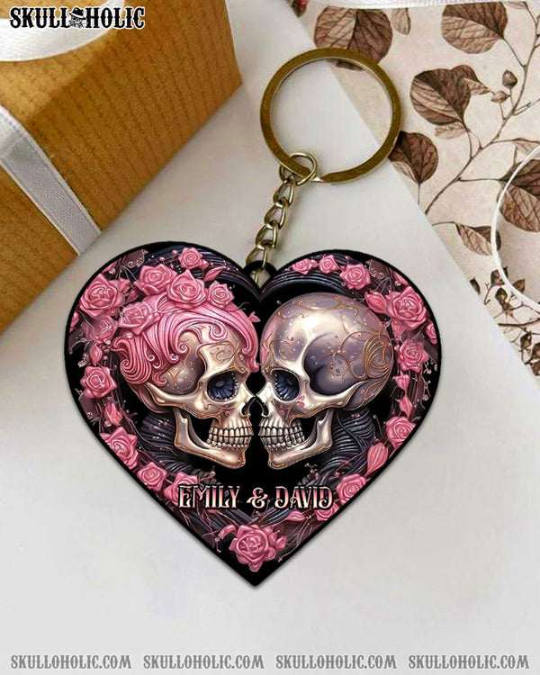 COUPLE SKULL ROSE ORNAMENT & KEYCHAIN - YHHG2808255