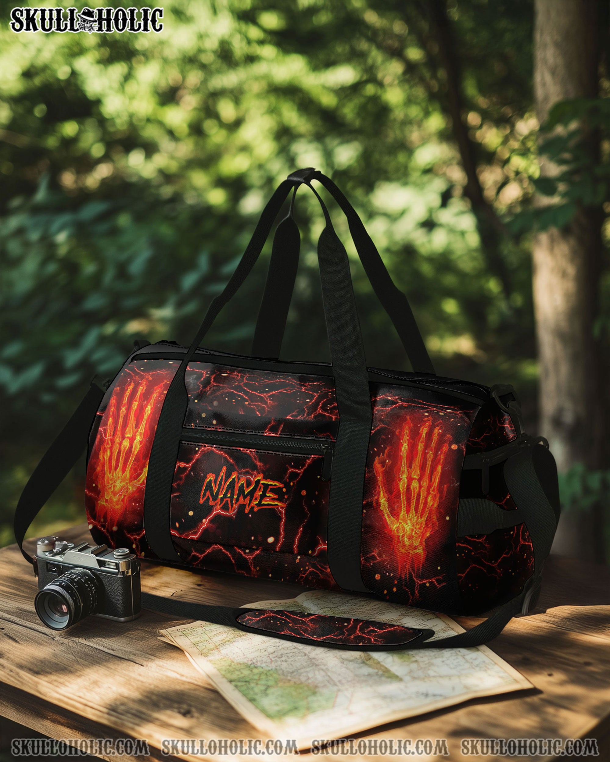 FIRE DEMON SKULL TRAVEL BAG - YHLT1208254