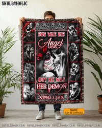 PERSONALIZED SHE WAS HIS ANGEL FLEECE BLANKET - YHDU2802254
