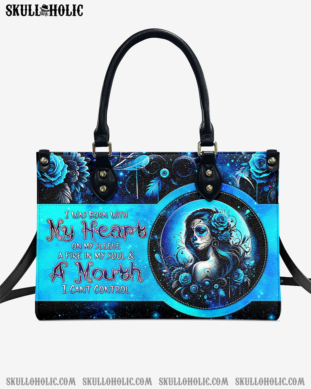 A MOUTH I CAN'T CONTROL SUGAR SKULL LEATHER HANDBAG - TLTW3105241