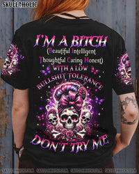 I'M A B DON'T TRY ME MESSY BUN ROSE ALL OVER PRINT - TLNO0911231