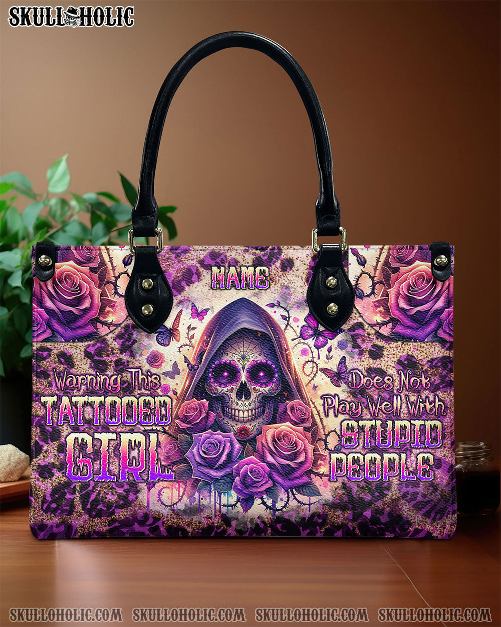 WARNING THIS TATTOOED GIRL LEATHER HANDBAG - TLTW0104241