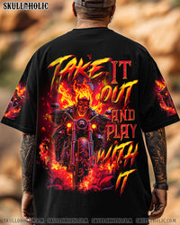 TAKE IT OUT AND PLAY WITH IT BIKER SKULL ALL OVER PRINT - TLTW2607251