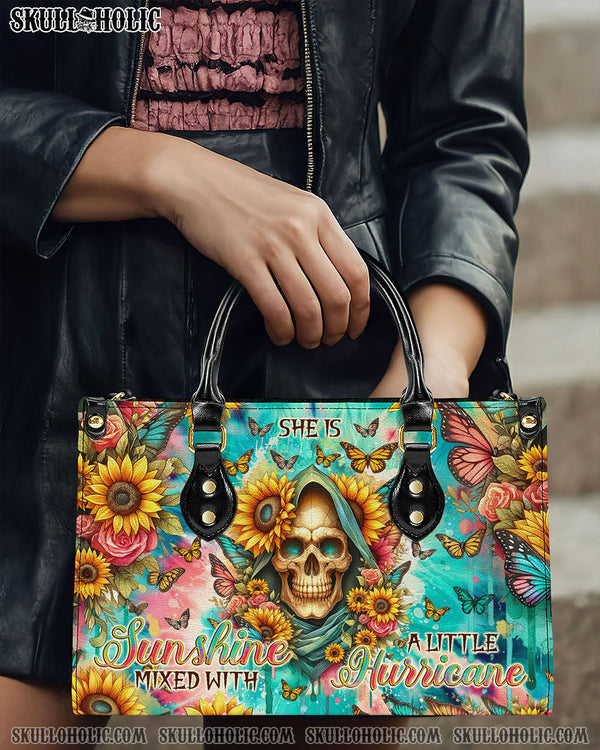 SHE IS SUNSHINE SUNFLOWER REAPER TIE DYE LEATHER HANDBAG - TLNO0907244