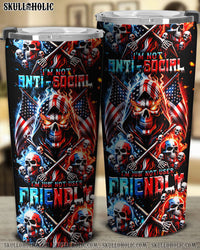 I'M NOT ANTI-SOCIAL MAD SKULL TUMBLER - TLNT2711236