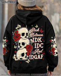 STUCK BETWEEN IDK IDC AND IDGAF SKULL ALL OVER PRINT - TLNT0808251