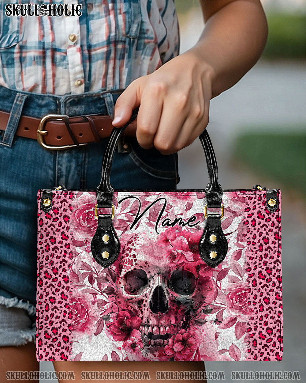 SKULL LEOPARD LEATHER HANDBAG - TYTM0404241