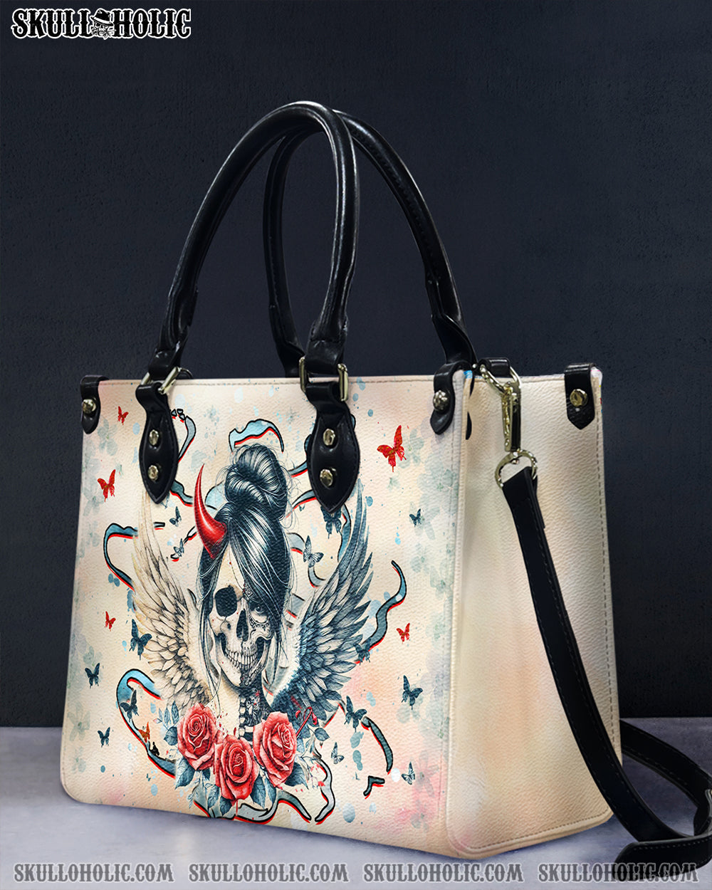 SKULL LADY EVIL LEATHER HANDBAG - YHHG1309244